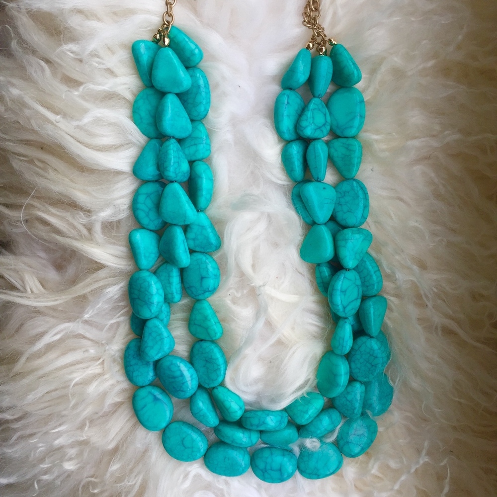 Francesca's Triple Strand Turquoise Necklace